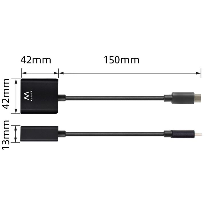 Ewent EW9825 adaptador de cable de vídeo 0,15 m USB Tipo C…