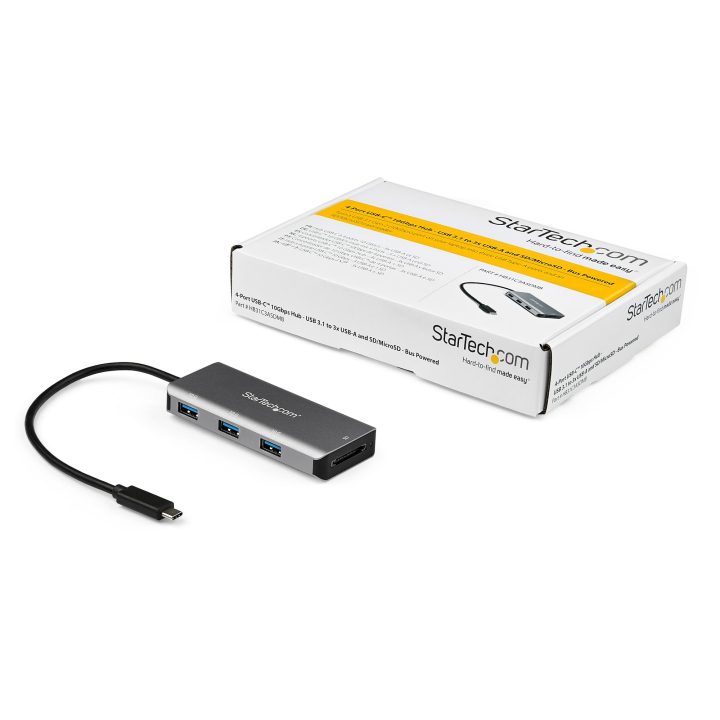 StarTech.com Hub USB-C de 3 Portas 10Gbps e Leitor de Cartões de…