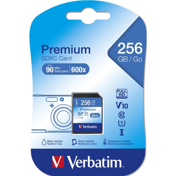 Cartão de memória SDXC Verbatim premium 256GB C10 (44026)