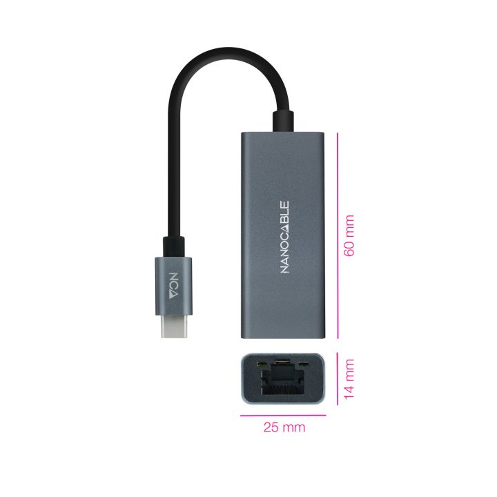 Nanocable Conversor USB-C a Ethernet Gigabit 10/100/1000 Mbps…