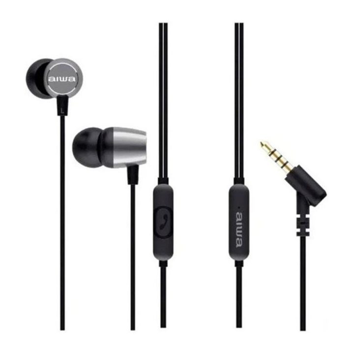 Auricular Aiwa estm-30SL jack 3.5mm negro-plata