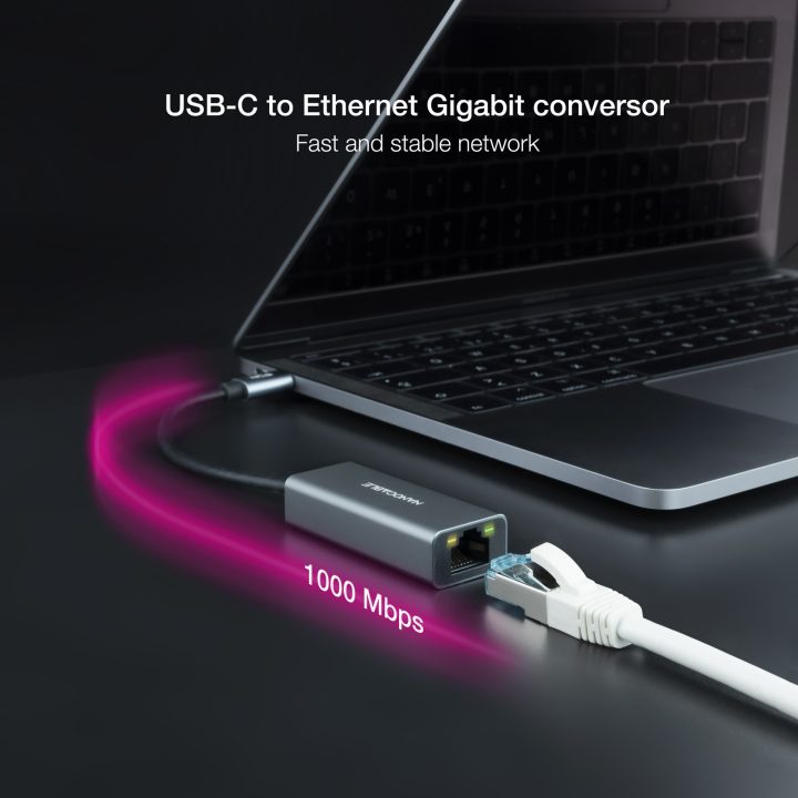 Nanocable USB-C to Gigabit Ethernet 10/100/1000 Mbps Adapter…