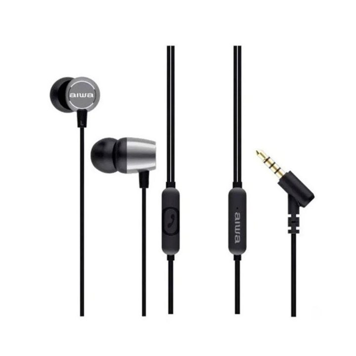 Auricular Aiwa estm-30SL jack 3.5mm negro-plata