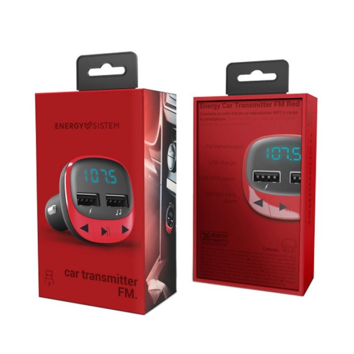 Energy Sistem Car Transmitter FM Red (microSD,MP3) (448258)