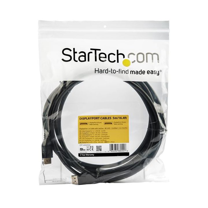StarTech.com Cable de 5m DisplayPort 1.4 con Certificación VESA - 8K…