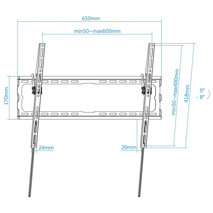 TooQ LP1081T-B TV Wall Mount 2.03 m (80") Black