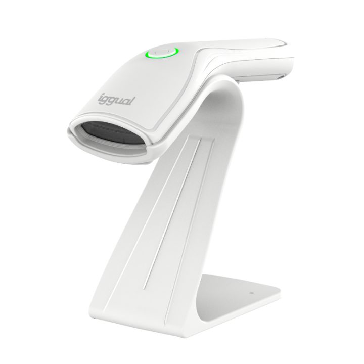 iggual Lector código barras 2D USB botón blanco