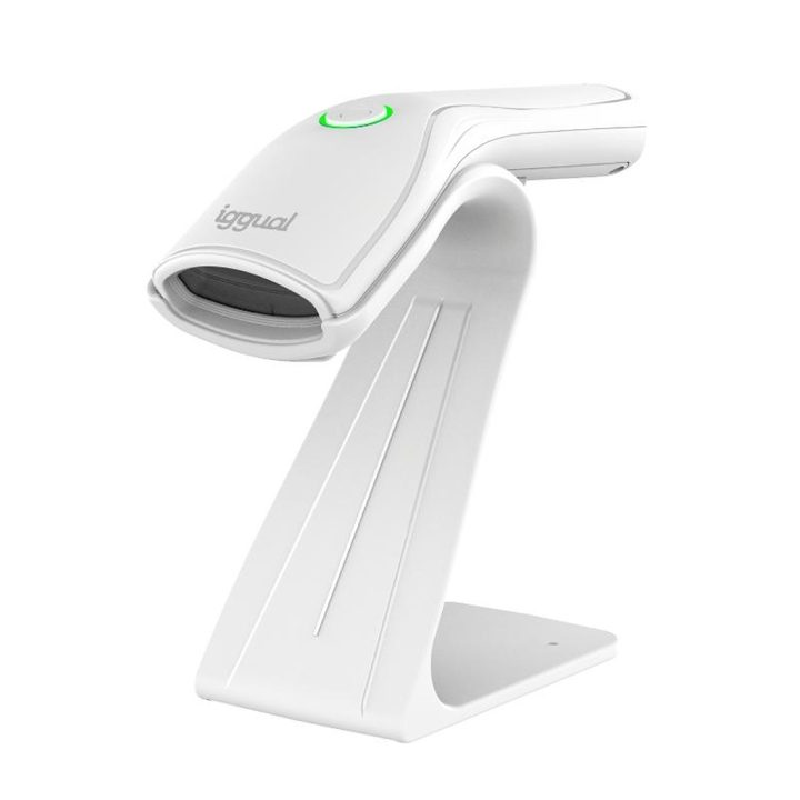 iggual 2D Barcode Scanner USB White Button