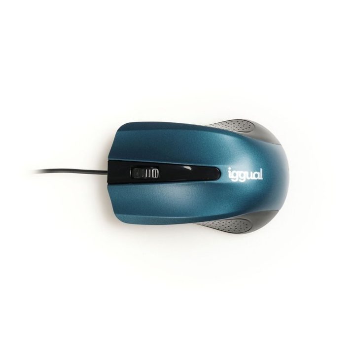 iggual COM-ERGONOMIC-RL-800DPI Blue Optical Mouse