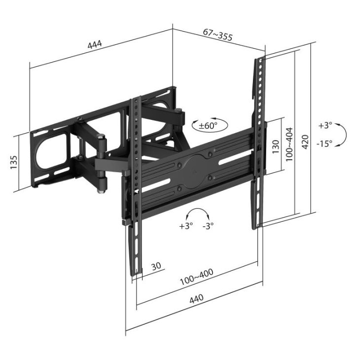 iggual SPTV03-L Suporte de Parede para TV Full 32"-75" 40kg