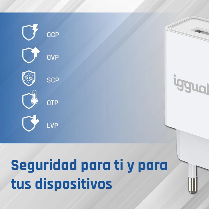 iggual Carregador de parede 1xUSB 5V/2.4A (12W)