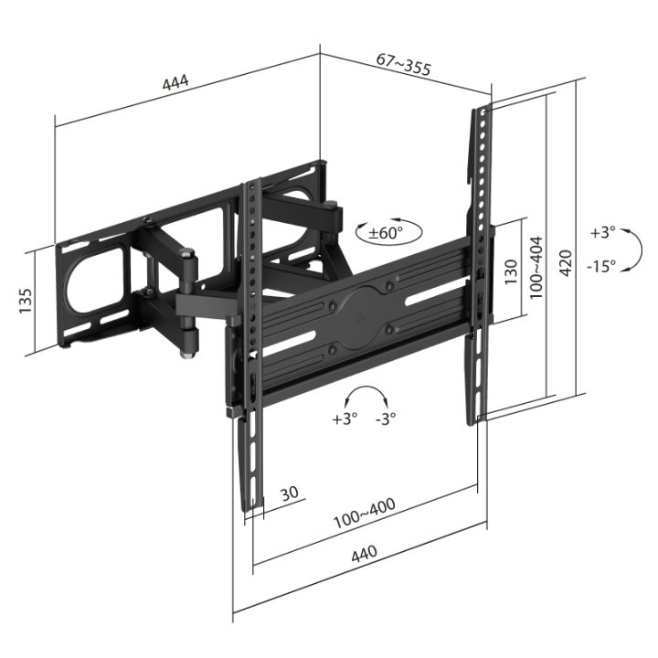 iggual SPTV03-L Soporte TV pared Full 32"-75" 40kg