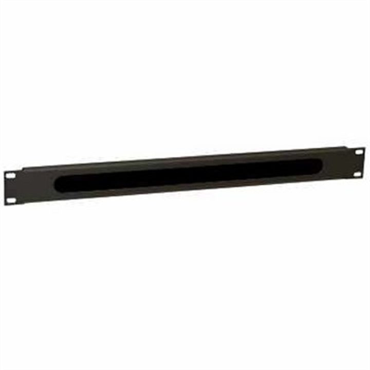 WP Guia de Cabos com Escova 1U preto RAL 9005 (WPN-ACM-201-B)