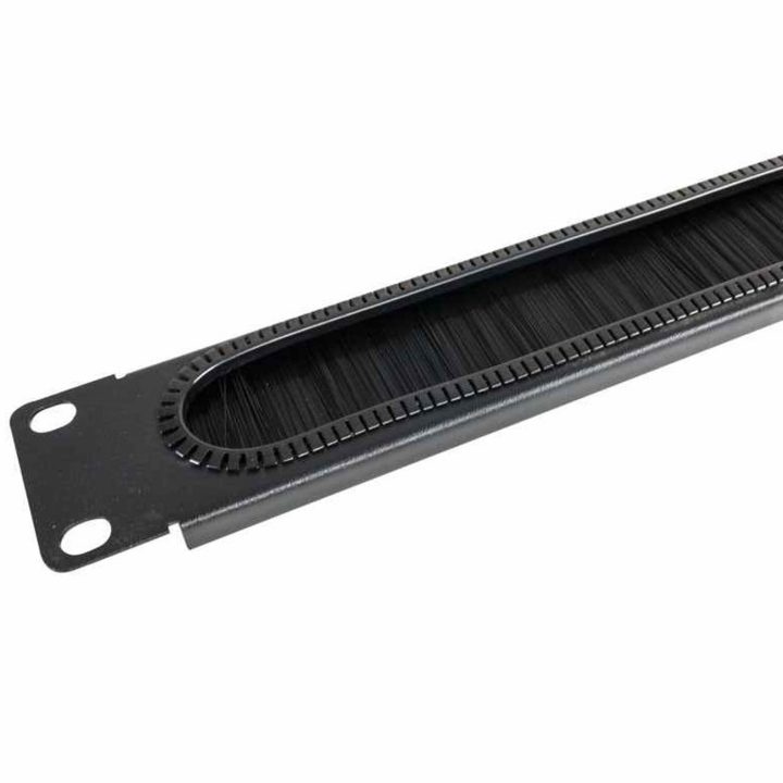 WP Cable Guide with Brush 1U Black RAL 9005 (WPN-ACM-201-B)