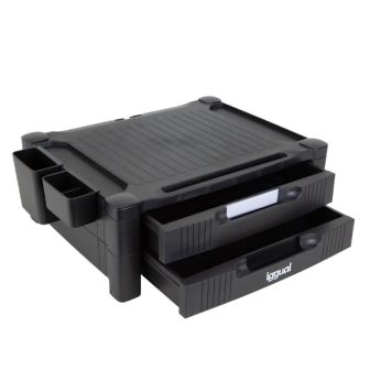 iggual EM2C Black 2-Drawer Monitor Riser