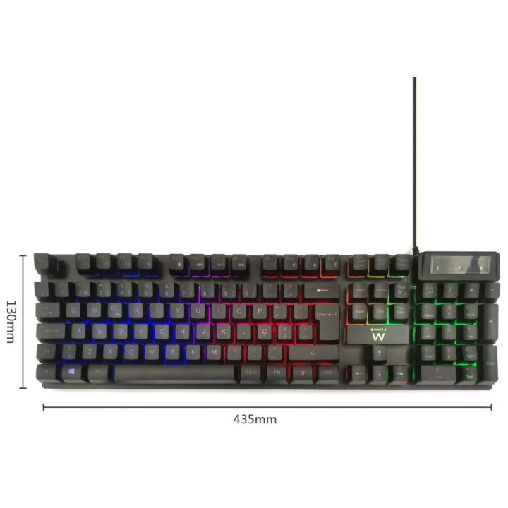 Ewent PL3319 Gaming Keyboard USB QWERTY Portuguese Black