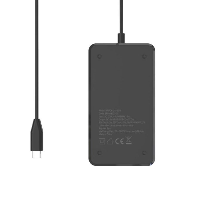 NILOX Alimentador gan USB-C para portátil -90w (NXPDCGAN90W)