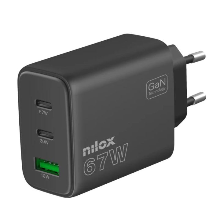Carregador NILOX 67W 2 USB-C USB-A (NX65GANUSBC)