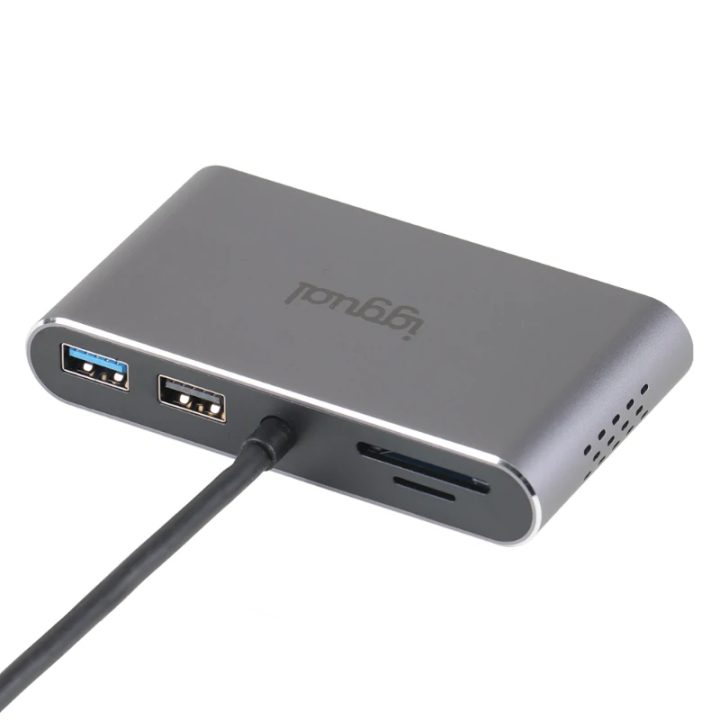 iggual Hub C 8-in-1 2xHDMI 2xUSB 2xSD RJ45 PD100W