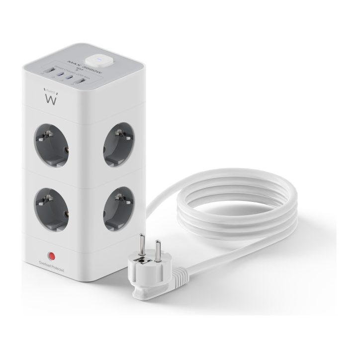 Ewent EW3864 power strip 2 m 8 AC outlets Indoor Gray, White