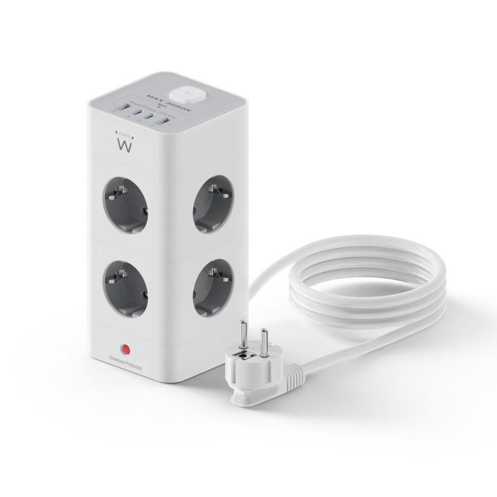 Ewent EW3864 power strip 2 m 8 AC outlets Indoor Gray, White