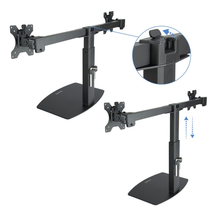 TooQ Suporte de secretária para 2 ecrãs (monitor / plasma / LCD /…