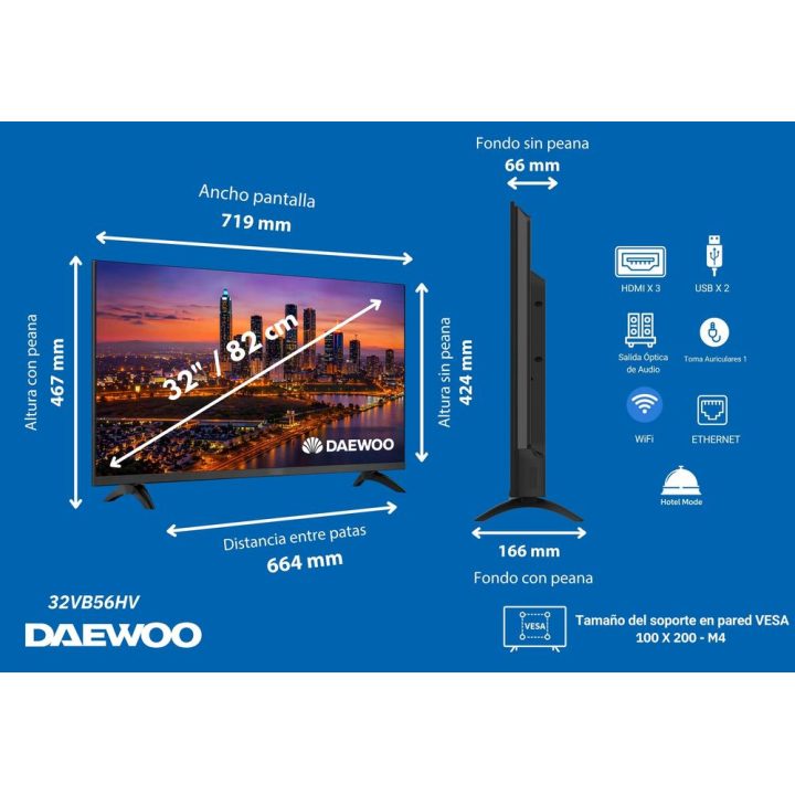 Televisor Daewoo 32VB56HV 32" HD