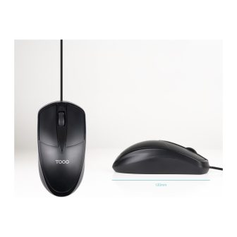 TooQ Ratón óptico con cable USB, 1000 DPI