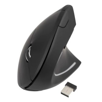 TooQ Ergonomic Vertical Wireless Mouse 3200 DPI, 6 Buttons, Black