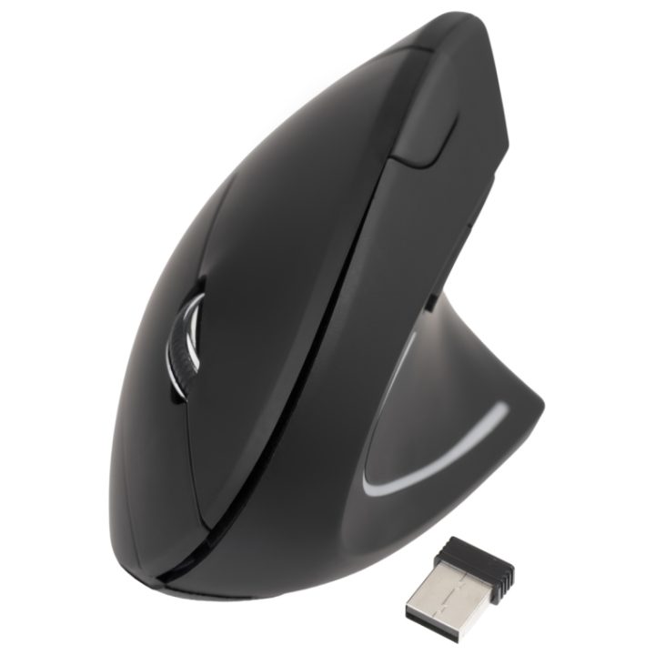 TooQ Ergonomic Vertical Wireless Mouse 3200 DPI, 6 Buttons, Black