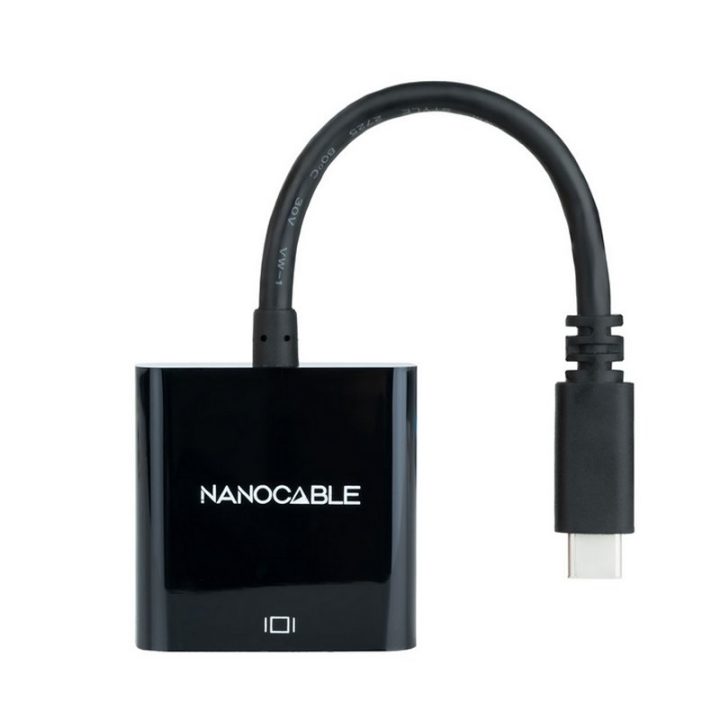Nanocable Conversor USB-C a HDMI 4K, USB-C/M-HDMI/H, Preto, 15 cm