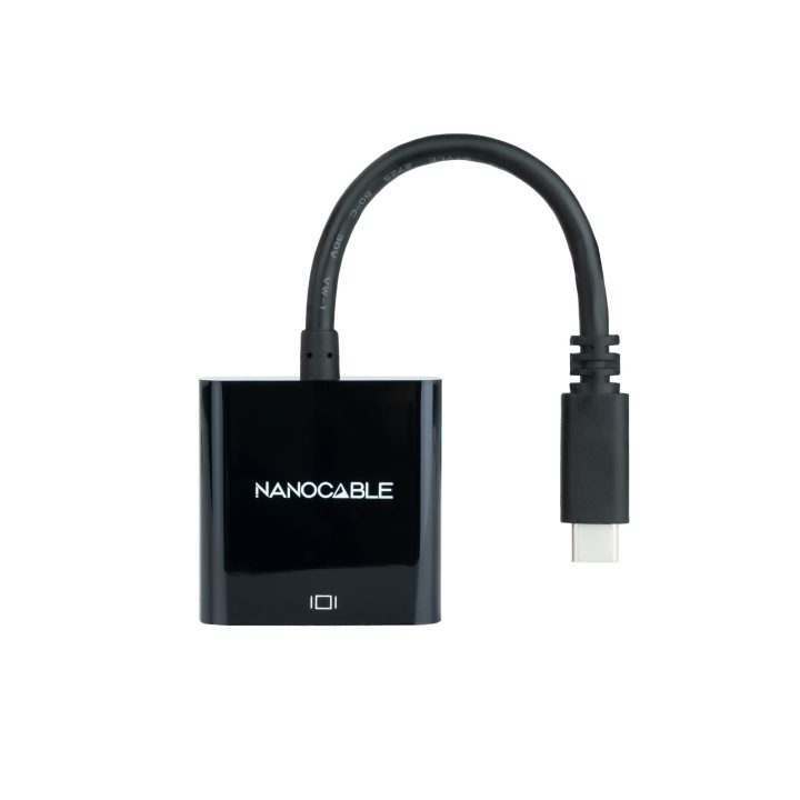 Nanocable Conversor USB-C a HDMI 4K, USB-C/M-HDMI/H, Preto, 15 cm