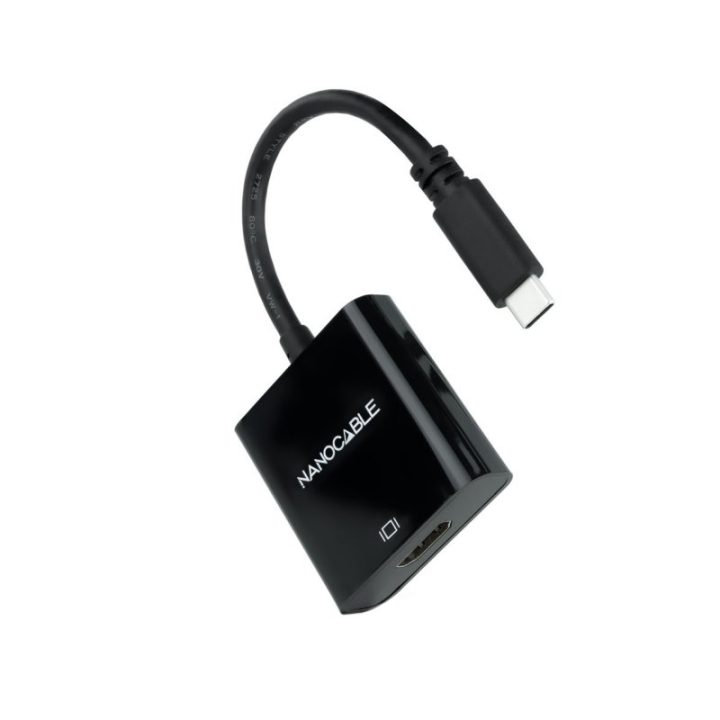 Nanocable Conversor USB-C a HDMI 4K, USB-C/M-HDMI/H, Negro, 15 cm