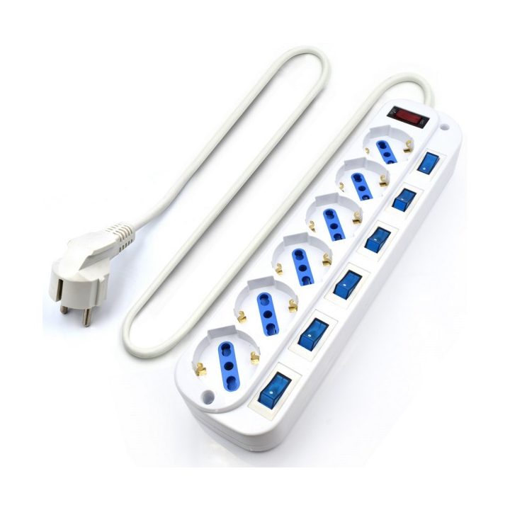 Ewent EW3932-3M limitador de tensão Branco 6 saídas AC