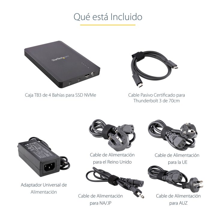 StarTech.com Caixa Thunderbolt 3™ de 4 Baías NVMe M.2 para SSD, com 1…