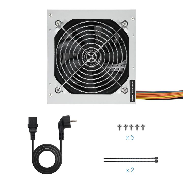 TooQ TQEP-500S-INT Power Supply Unit 500 W 24-pin ATX ATX Silver