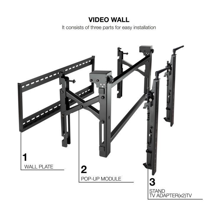 TooQ Wall-Mount Video Wall Bracket for 45"-70" Screens, Black
