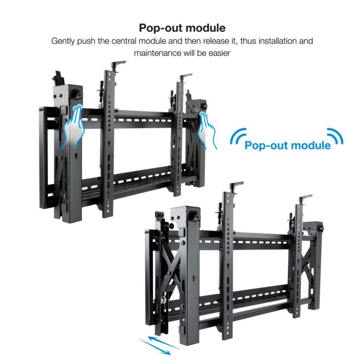 TooQ Wall-Mount Video Wall Bracket for 45"-70" Screens, Black