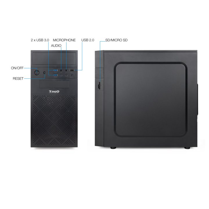 TooQ Black Micro-ATX Mini Tower Case