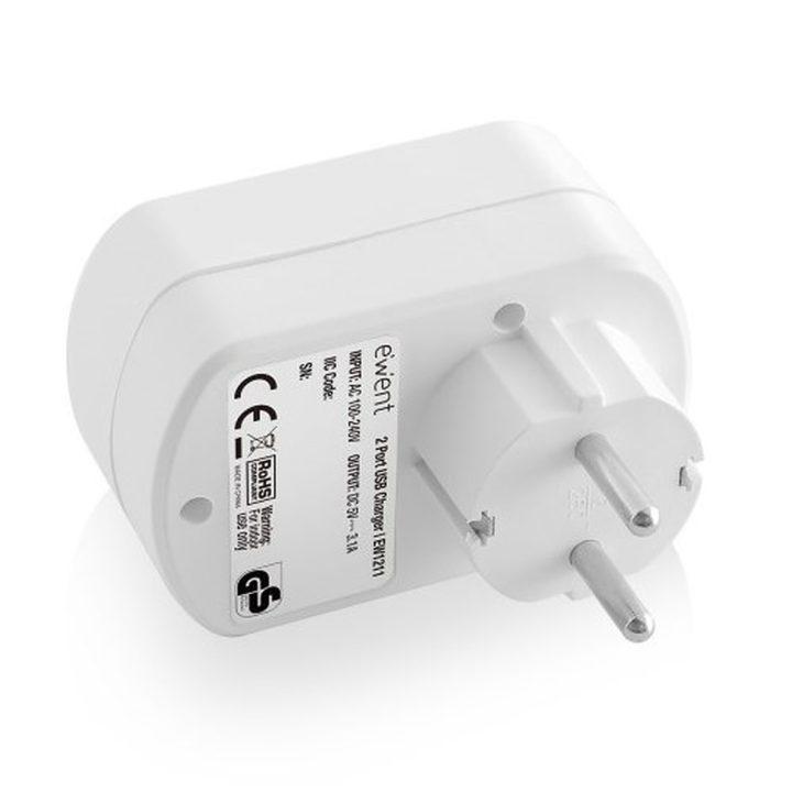 Ewent EW1211 carregador para smartphone e tablet, branco, corrente…