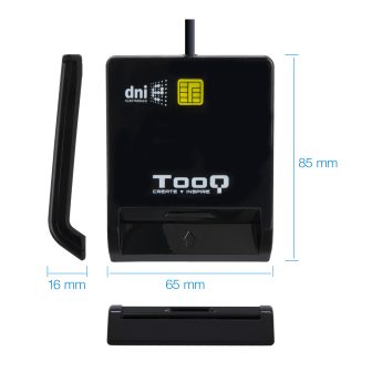 TooQ Smart Card Reader DNIe SIM USB-C, Black