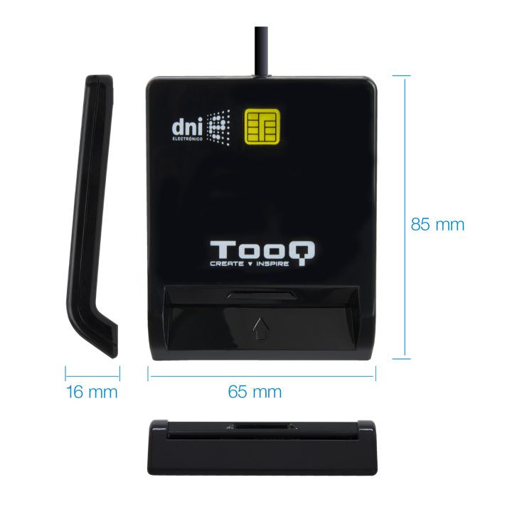 TooQ Leitor de Cartões Inteligentes DNIe SIM USB-C, Preto