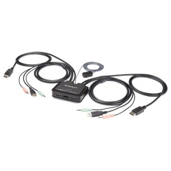 StarTech.com Switch Conmutador KVM de 2 Puertos DisplayPort 4K60Hz…
