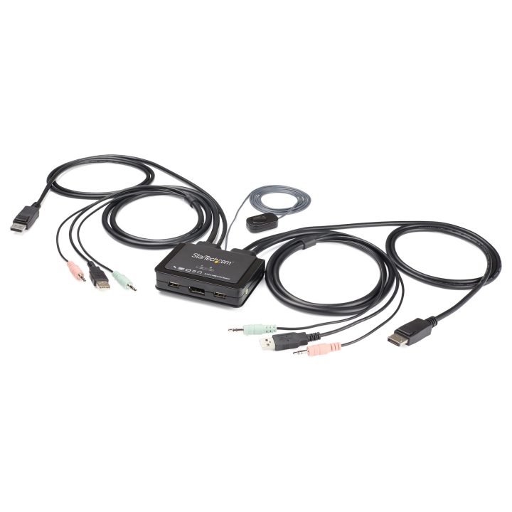 StarTech.com 2-Port DisplayPort KVM Switch 4K60Hz with Built-in Cables