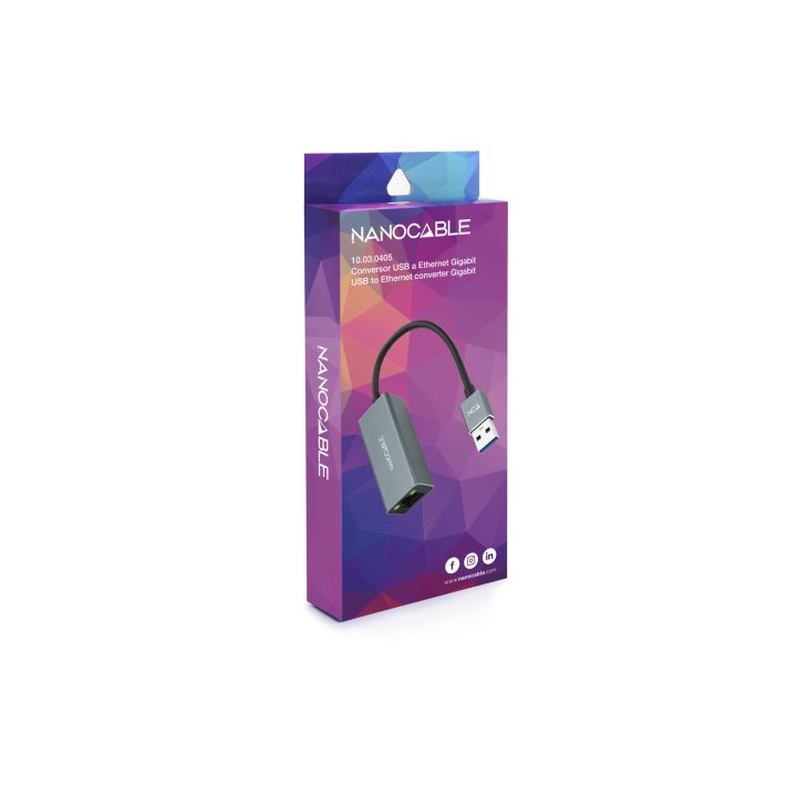 Nanocable Conversor USB 3.0 a Ethernet Gigabit 10/100/1000 Mbps…
