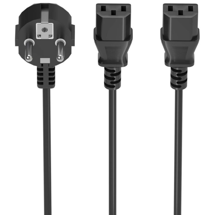 AISENS CPU Power Cable, CEE7/M-2xC13/H, Black, 3.0m