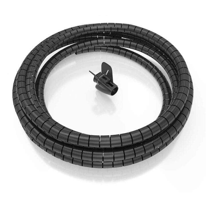 AISENS Organizador de cabos em espiral 25mm, Preto, 6.0m
