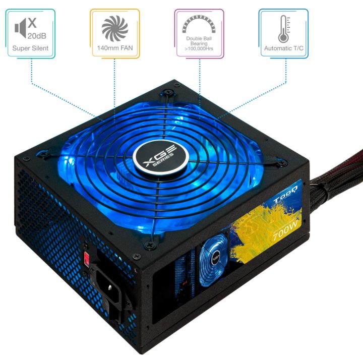 TooQ TQXGEII-700SAP 700 W 20+4 pin ATX ATX Power Supply Unit Black