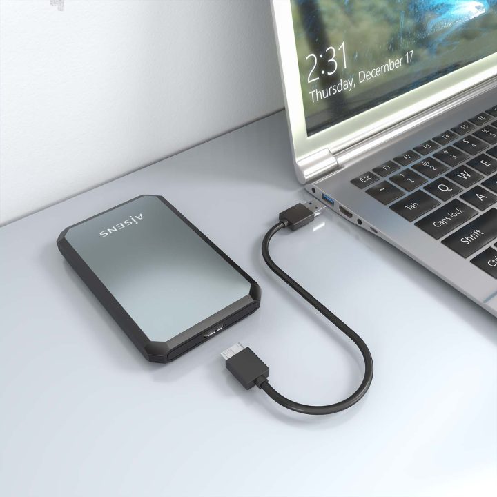 AISENS Caja externa 2.5" ASE-2529B 9.5mm SATA a USB 3.0/USB3.1 Gen1…