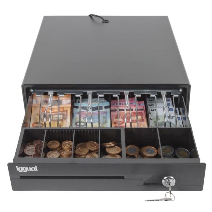 iggual IRON-10 Cash Drawer 38cm 4+6 Black